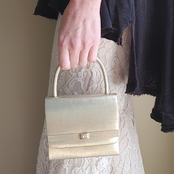 La Regale Mini Gold Handbag - Picture 1 of 14